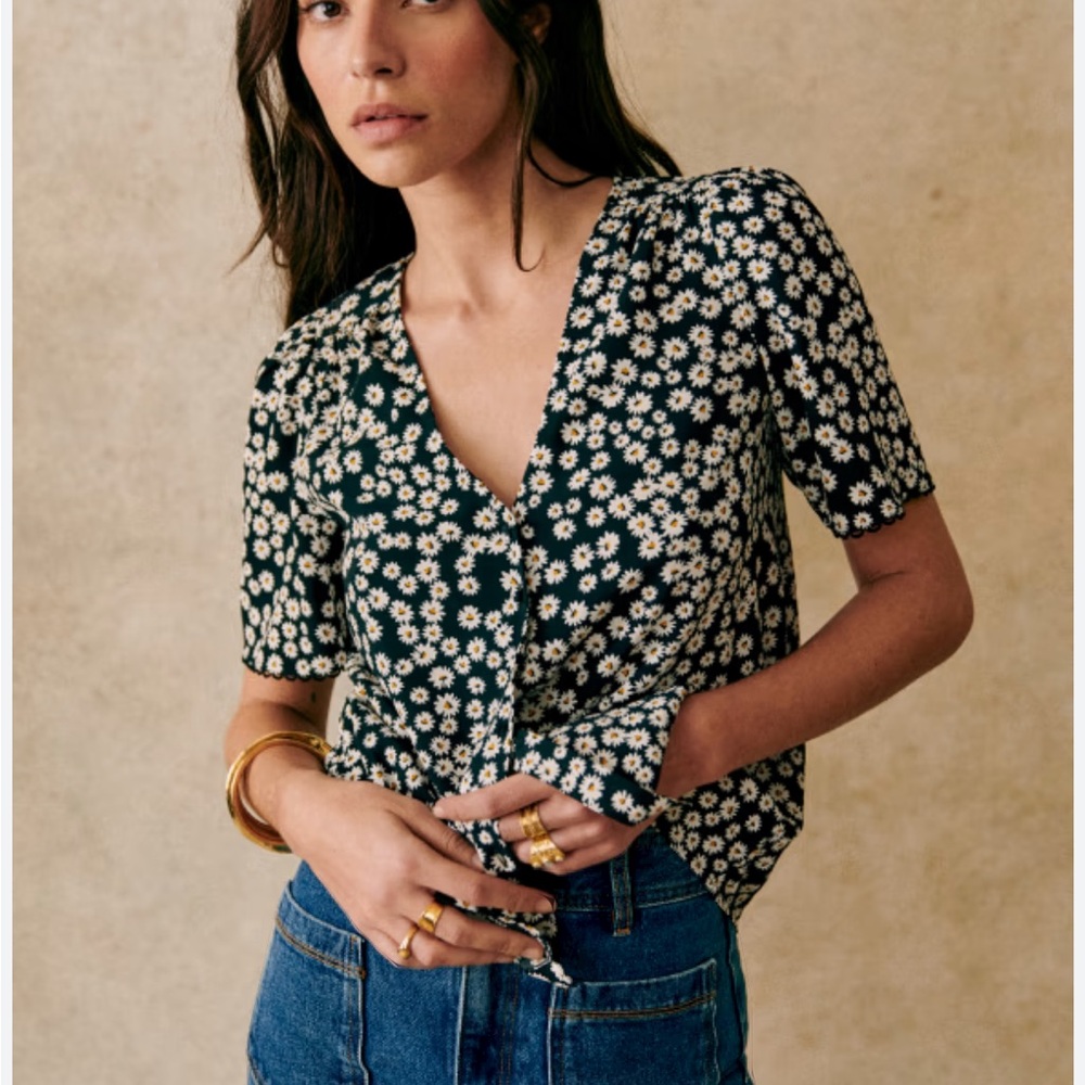 Sézane Indira blouse daisies